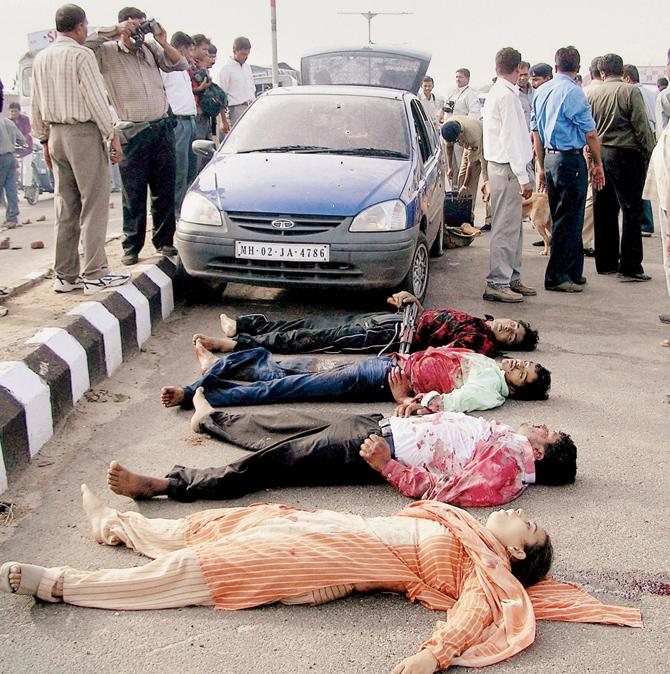A file photo of Ishrat Jehan and three others after the alleged fake encounter by the Detection of Crime Branch (DCB) of the Ahmedabad city police on June 15, 2004. Pic/PTI