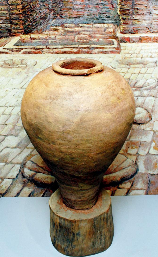 replica of a storage jar from the Indus Valley Civilisiation on display inside the museum. File Pic