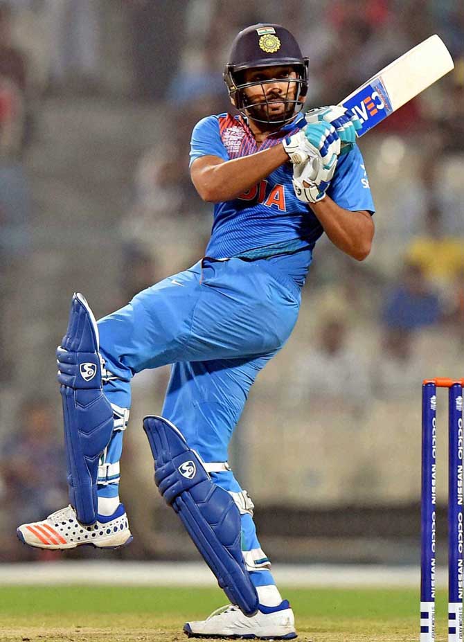 Rohit Sharma in action against West Indies