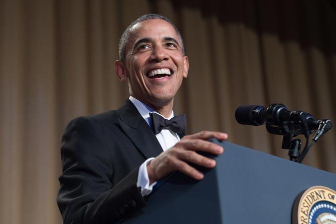 US President Barack Obama speaks at the 102nd White House Correspondents