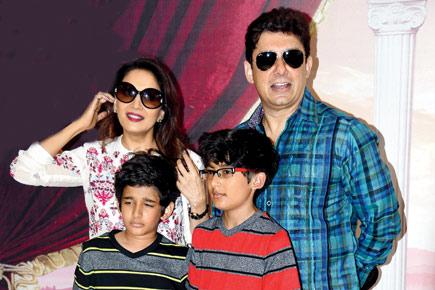 Spotted: Madhuri Dixit with hubby and children in Mumbai