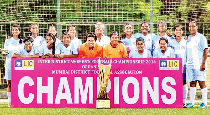 The victorious Mumbai team after winning the LIC-Maharashtra State Inter-District Senior women