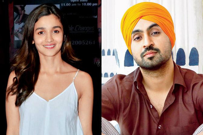 Diljit Dosanjh and Alia Bhatt