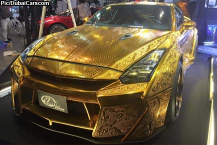 Gold plated car worth USD 1 million on display in Dubai