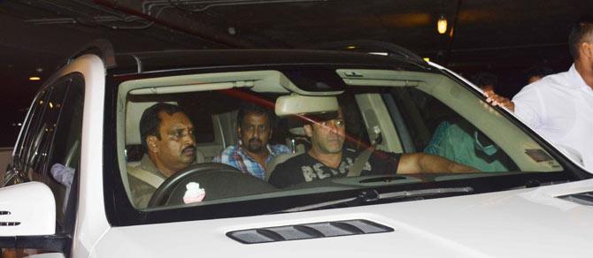 Salman Khan in his car