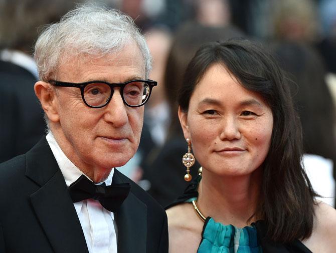 Woody Allen and his wife Soon-Yi Previn pose as they arrive for the screening of the film 