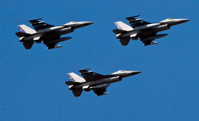 Weapons of contention: The F-16 fighter jets. Pics/AFP