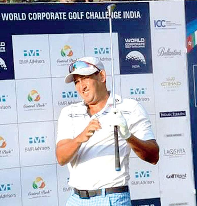 Ajit Agarkar during the corporate golf tournament in Bangalore