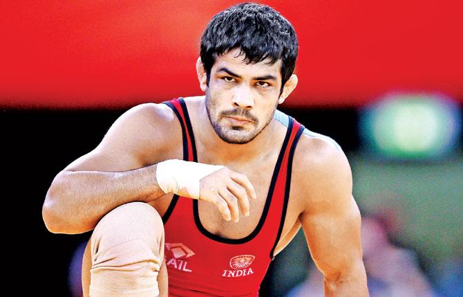 Sushil Kumar during the 2012 Olympic Games in London. Pic/AFP