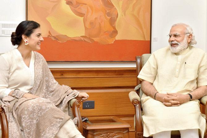 Kajol with Prime Minister Narendra Modi