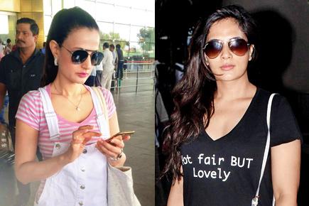 Spotted: Richa Chadha and Ameesha Patel at Mumbai airport