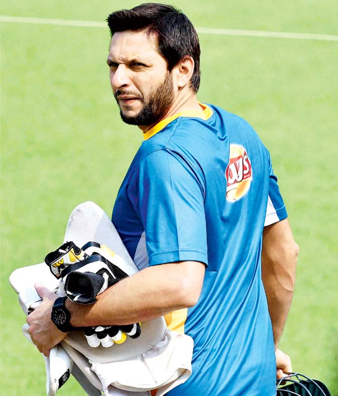 Shahid Afridi during a practice session at the Eden Gardens in Kolkata in March. Pakistan fared poorly under the leadership of Afridi in the World Twenty20 in India earlier this year. Pic/PTI 
