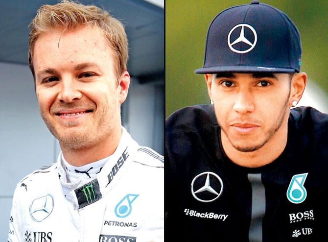 Nico Rosberg and Lewis Hamailton