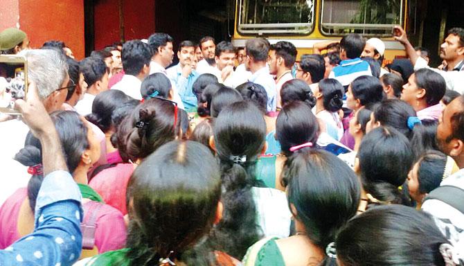 Parents demand the declaration of exam results at St Xavier