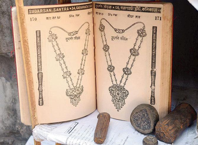 Jewellery design books along with moulds, which were part of the pop-up museum