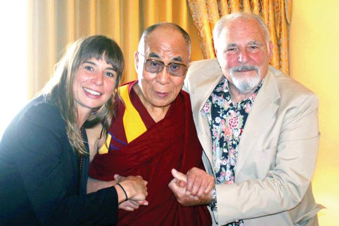 Dr Paul Ekman (right) is more than just map-maker to the Dalai Lama. The two first met in 2000 at Dharamshala, after Dr Eve Ekman (left) had befriended Tibetan refugees. Since 2000, the Dalai Lama and Dr Paul Ekman have spent nearly 60 hours of conversation-time, discussing the atlas, among other things