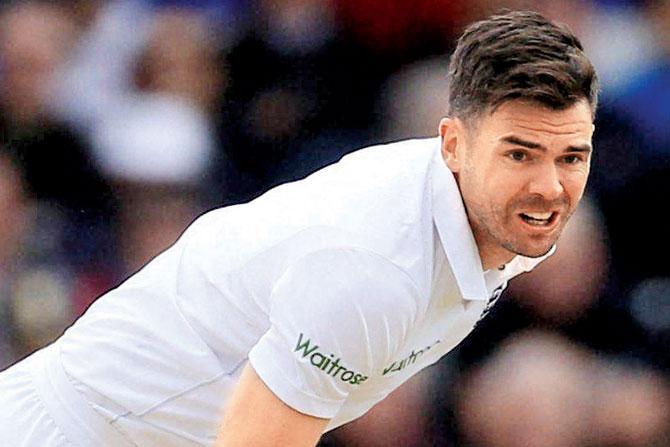 England’s James Anderson bowls against Sri Lanka at Headingley in Leeds on Saturday. PIC/PTI