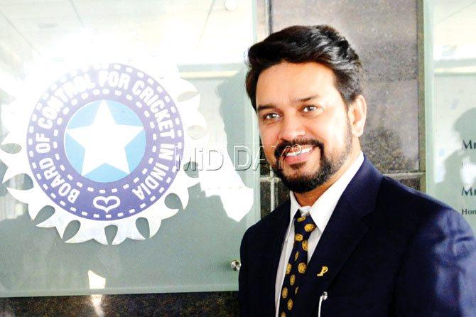 Newly-crowned BCCI president Anurag Thakur at the Board