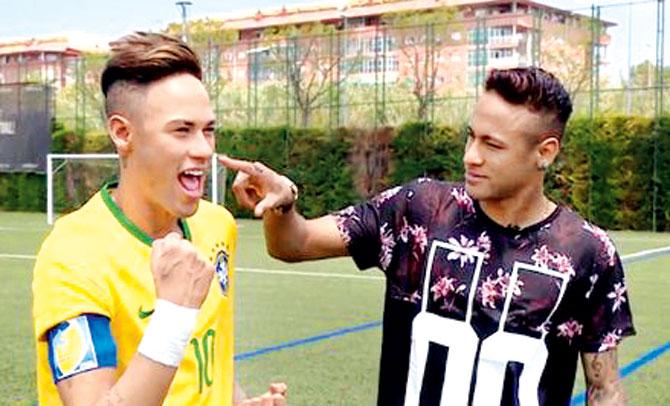 FC Barcelona posted this photograph of Neymar (right) with the wax figure on Twitter and captioned it: Wax figure of @neymarjr coming to Madame Tussauds in Orlando this summer