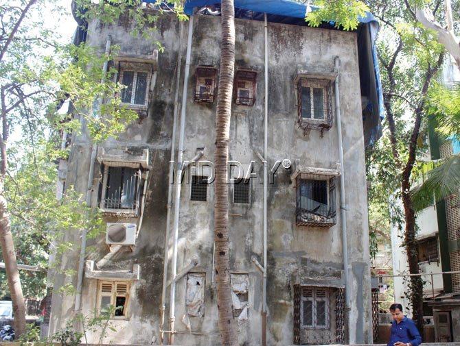 A dilapidated building in Malad East whose redevelopment has been in limbo because of its proximity to the Central Ordnance Depot in Kandivli and Malad.