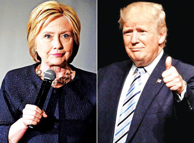 Hillary Clinton and Donald Trump. Pics/AFP, AP