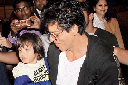 Spotted! Shah Rukh Khan with son AbRam at Mumbai airport