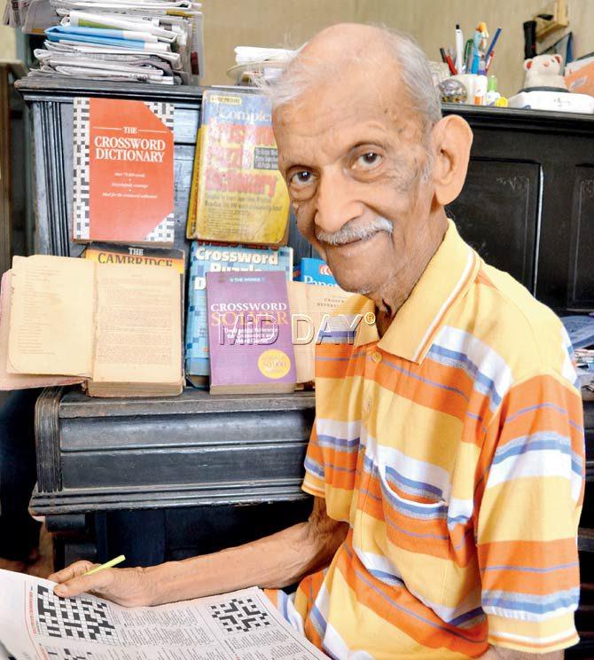 Joe Albuquerque, a retired government official, says the club would meet at least thrice a week at his neighbour’s home to crack the clues, before posting their entries to publications. PIC/DATTA KUMBHAR 