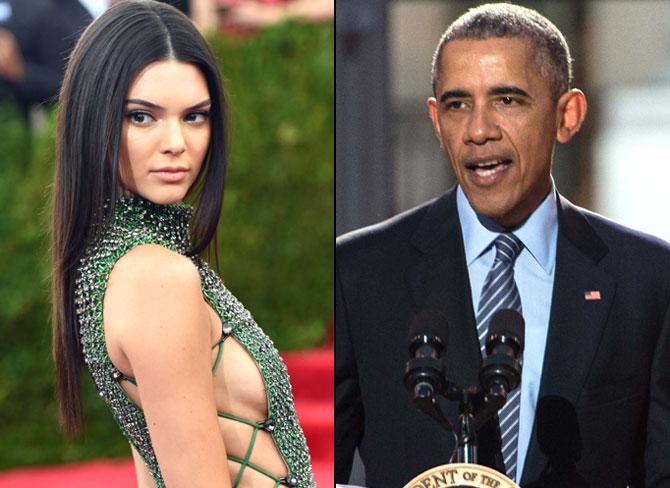 Kendall Jenner and Barack Obama. Pics/AFP