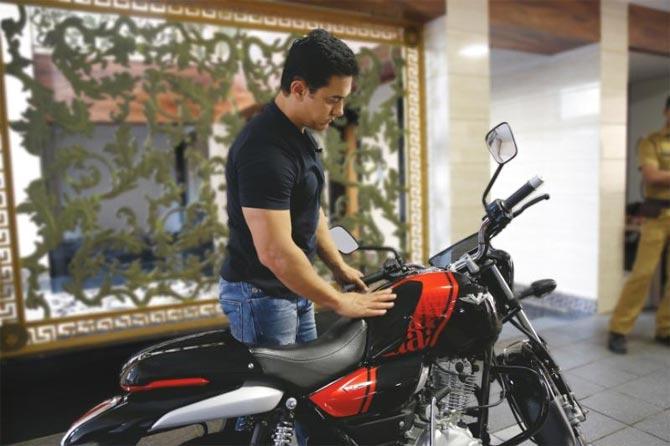 Aamir Khan with his new bike