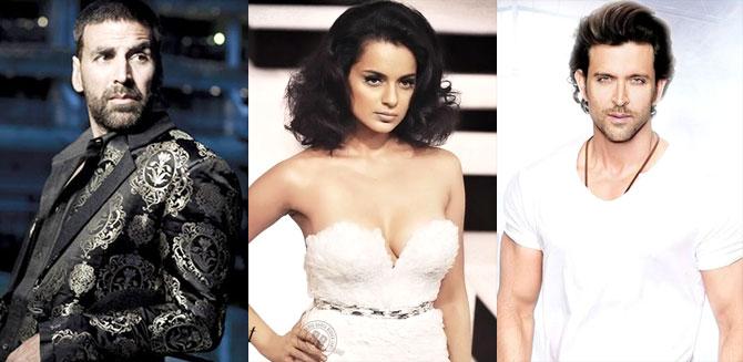 Akshay Kumar, Kangana Ranaut and Hrithik Roshan