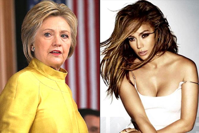 Hillary Clinton and Jennifer Lopez