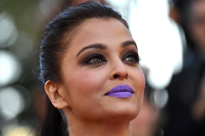 Aishwarya Rai Bachchan rocks her purple lips look