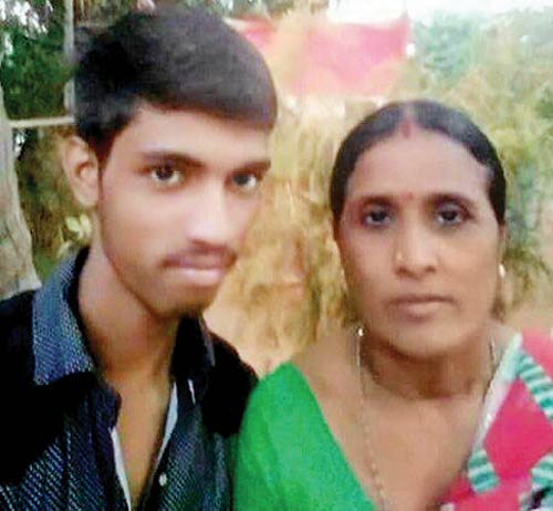Mother’s Day photo of Narendra Yadav with his mother