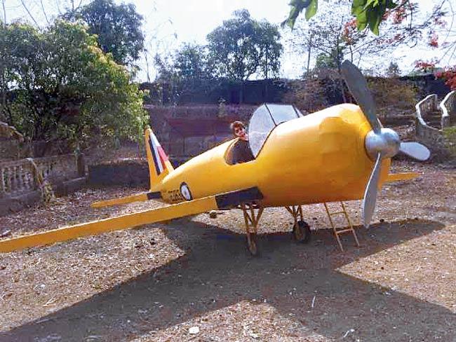 Former cricketer Sandeep Patil’s son Chirag with his ‘toy’ at his farmhouse in Chowk