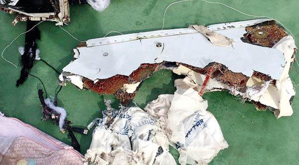 Some of the passengers’ belongings and parts of the wreckage of the flight found north of Alexandria, in Egypt. File pic/Getty Images