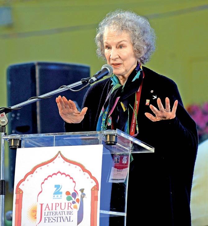 Canadian novelist Margaret Atwood at this year’s Jaipur Literature Festival. Pic/AFP