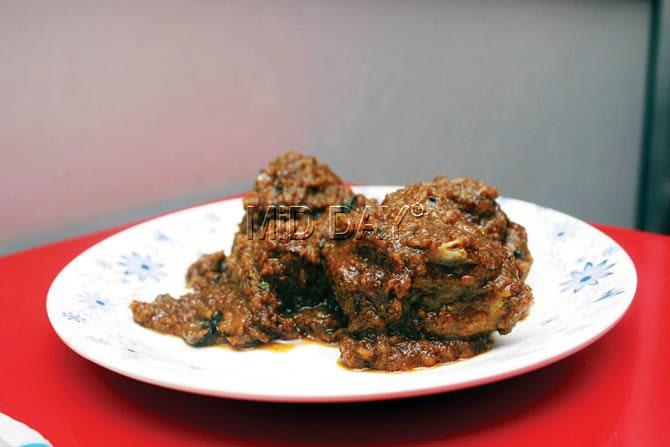 The Bagchii special mutton is not boiled but marinated in the traditional panch phoran masala for six hours before it is cooked