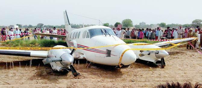 Seven people were on board during the mishap. Pic/PTI