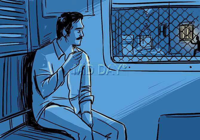 The railway employee spots the intruder at the window of Manuel Devavaram’s house. Illustrations/Uday Mohite