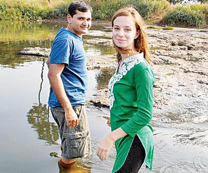 Mauktik Kulkarni and Samantha Jo Fitzsimons  in Karjat