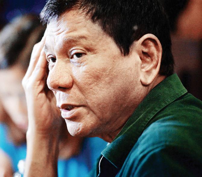 Rodrigo Duterte. Pic/AFP