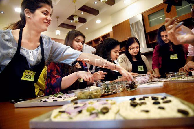 (Fourth from left) Saee Koranne-Khandekar at the workshop. Pic/Sameer Markande