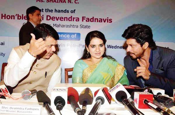 Devendra Fadnavis, Shaina NC and Shah Rukh Khan