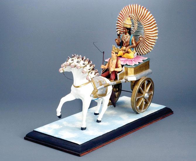 A clay model of Surya the Sun God 