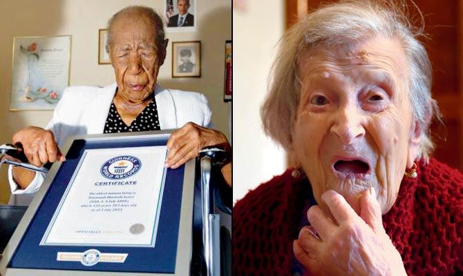 Susannah Mushatt Jones (right) now, Emma Morano, becomes the oldest person in the world at 116. Pics/AFP