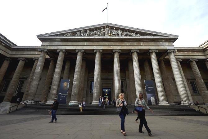 The main entrance of the British Museum in central London. AFP PHOTO