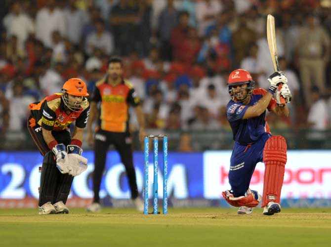 Karun Nair in full flow during his match-winning knock against Sunrisers Hyderabad on Friday night.