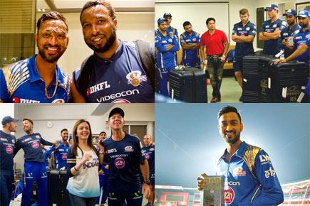 IPL 9: Mumbai Indians' team paint the dressing room blue
