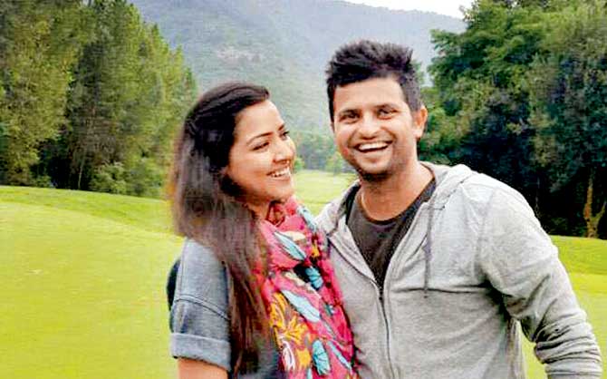 Suresh Raina with his wife Priyanka