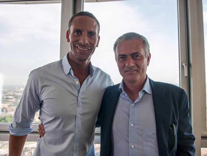 Rio Ferdinand posted this picture of himself with Jose Mourinho on Facebook